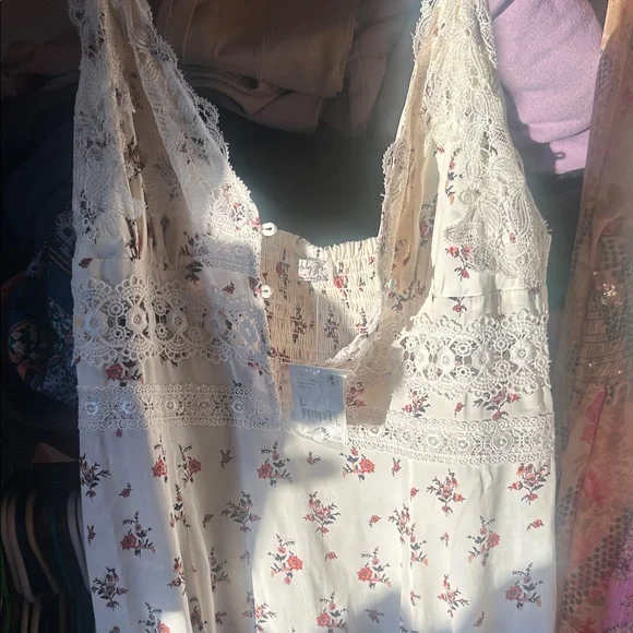 NWT Free People Cream Floral Lace Dress - Picture 4 of 14